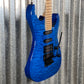 ESP LTD MH-203QM See Thru Blue Quilt Top Guitar MH203QMSTB #0345 Used