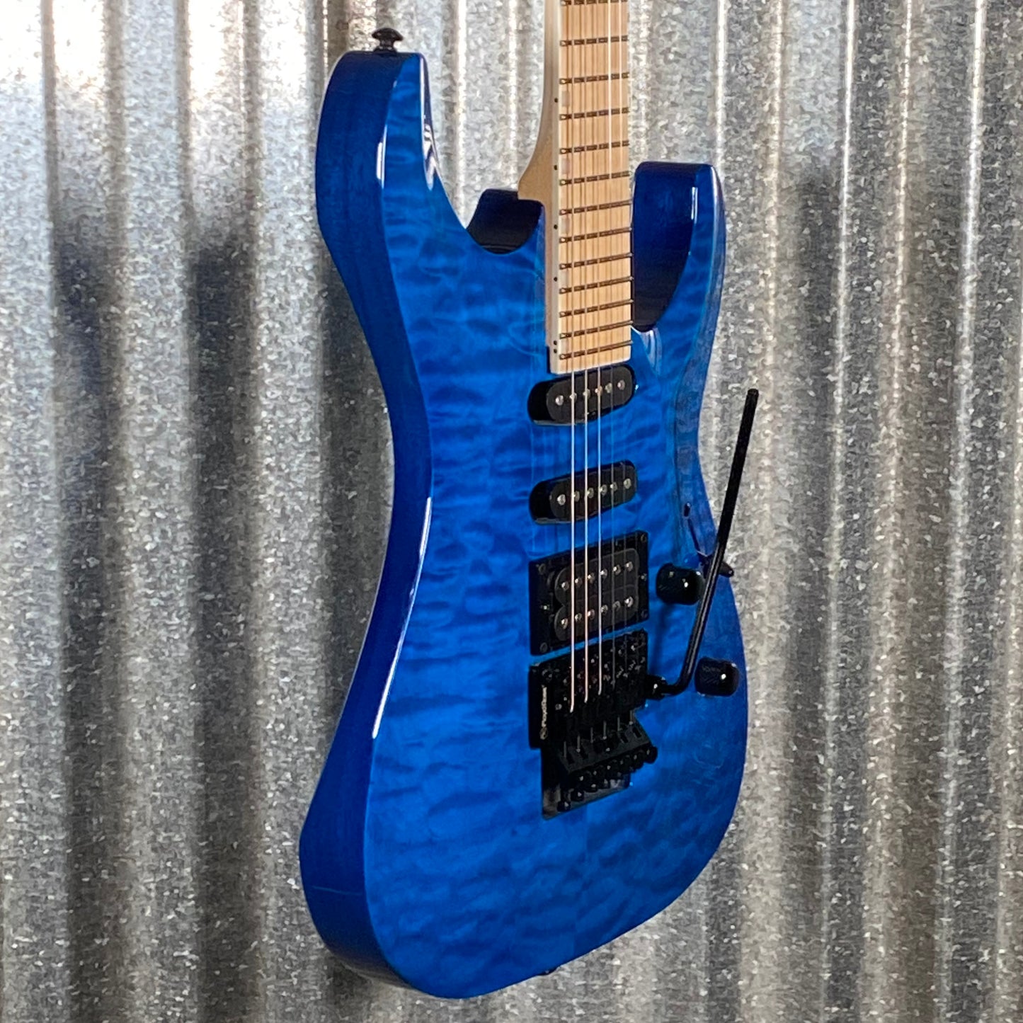 ESP LTD MH-203QM See Thru Blue Quilt Top Guitar MH203QMSTB #0345 Used