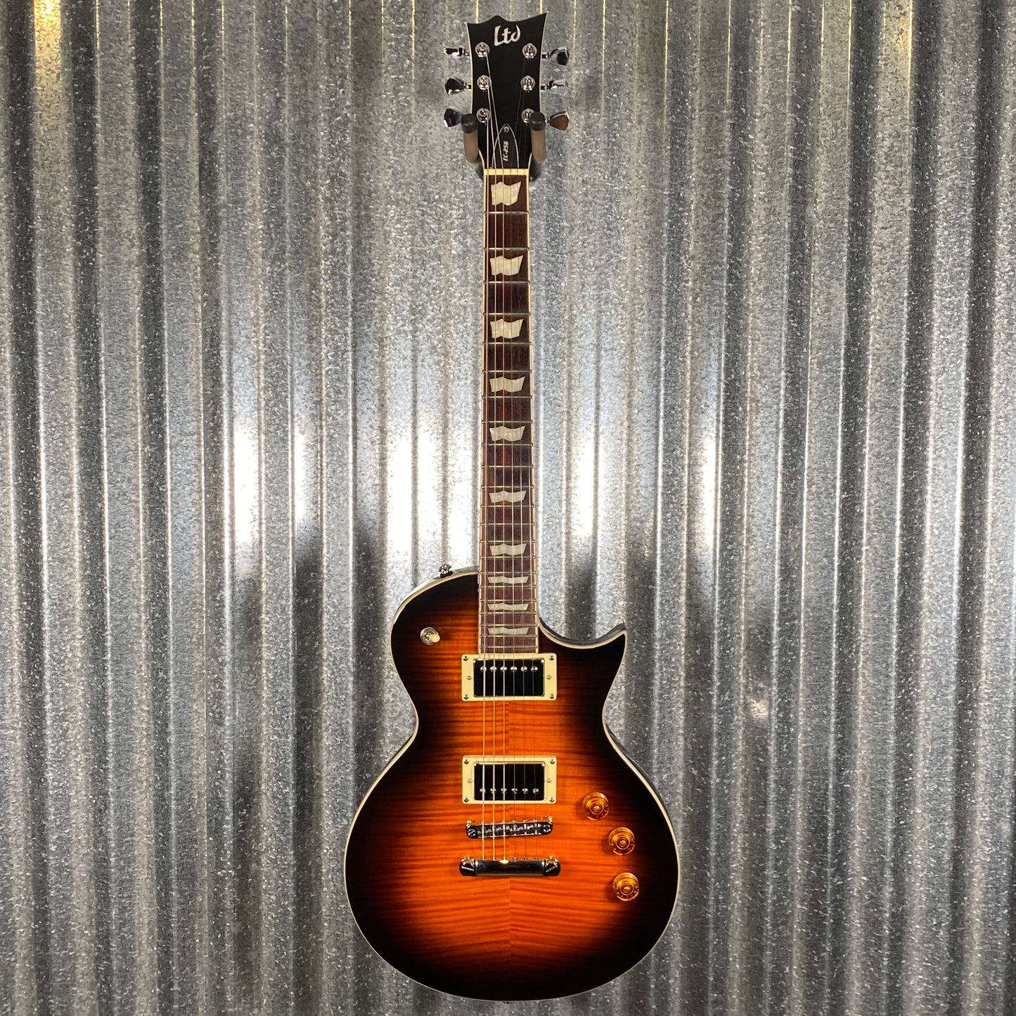 ESP LTD EC-256 Flame Dark Brown Sunburst Guitar LEC256FMDBSB #0439 Used