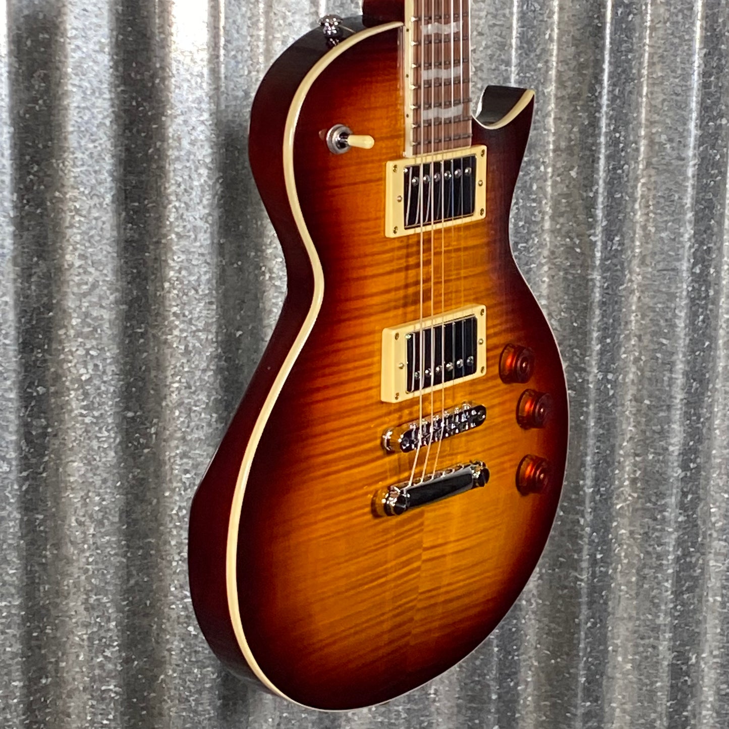 ESP LTD EC-256 Flame Dark Brown Sunburst Guitar LEC256FMDBSB #0530 Used