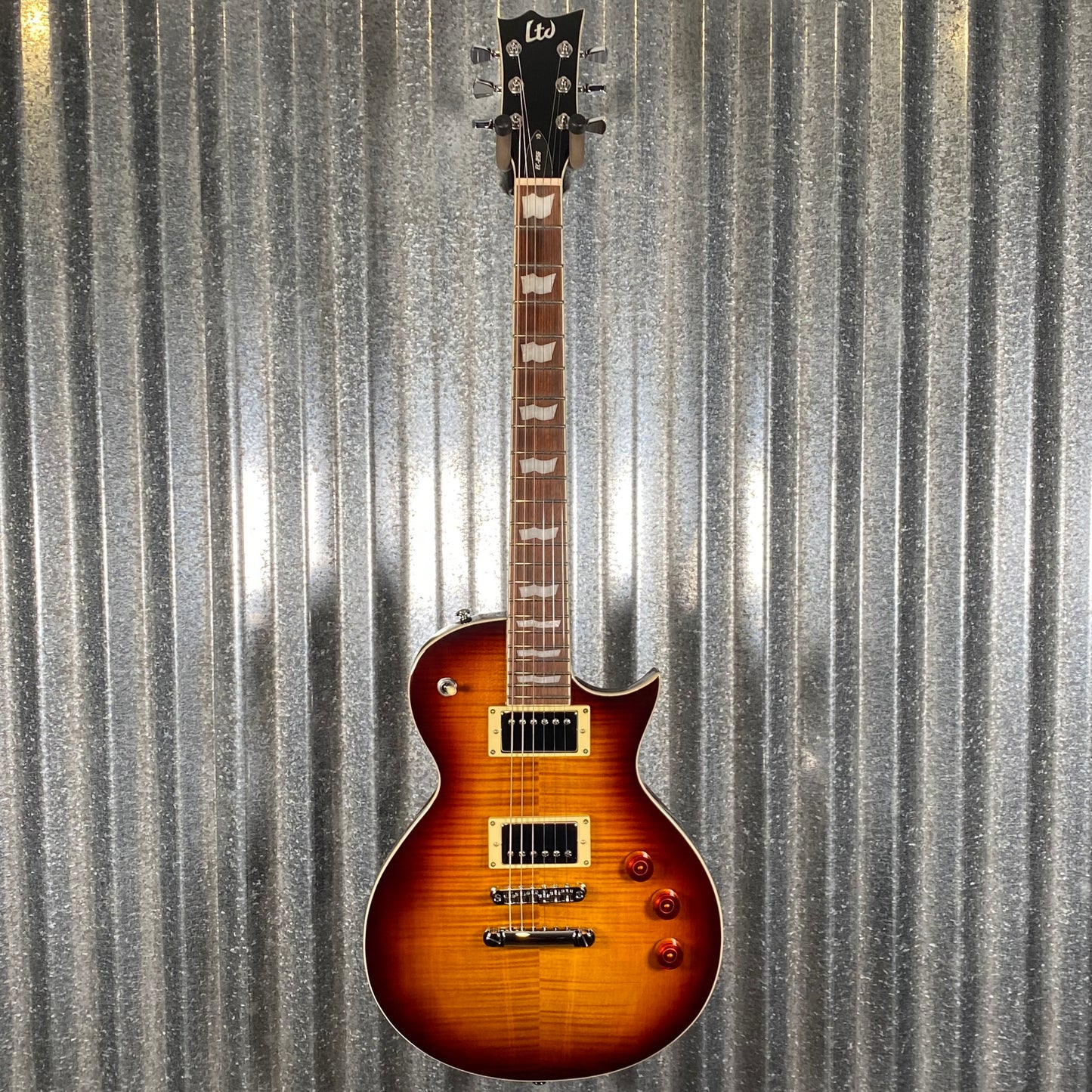 ESP LTD EC-256 Flame Dark Brown Sunburst Guitar LEC256FMDBSB #0530 Used