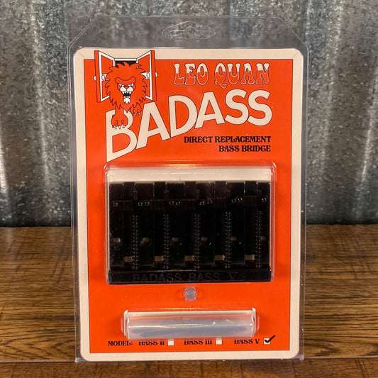 Leo Quan Badass V 5 String Bass Bridge Grooved Saddles Black BB-3345-003