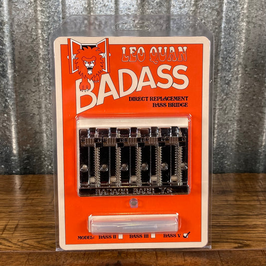Leo Quan Badass V 5 String Bass Bridge Grooved Saddles Chrome BB-3345-010