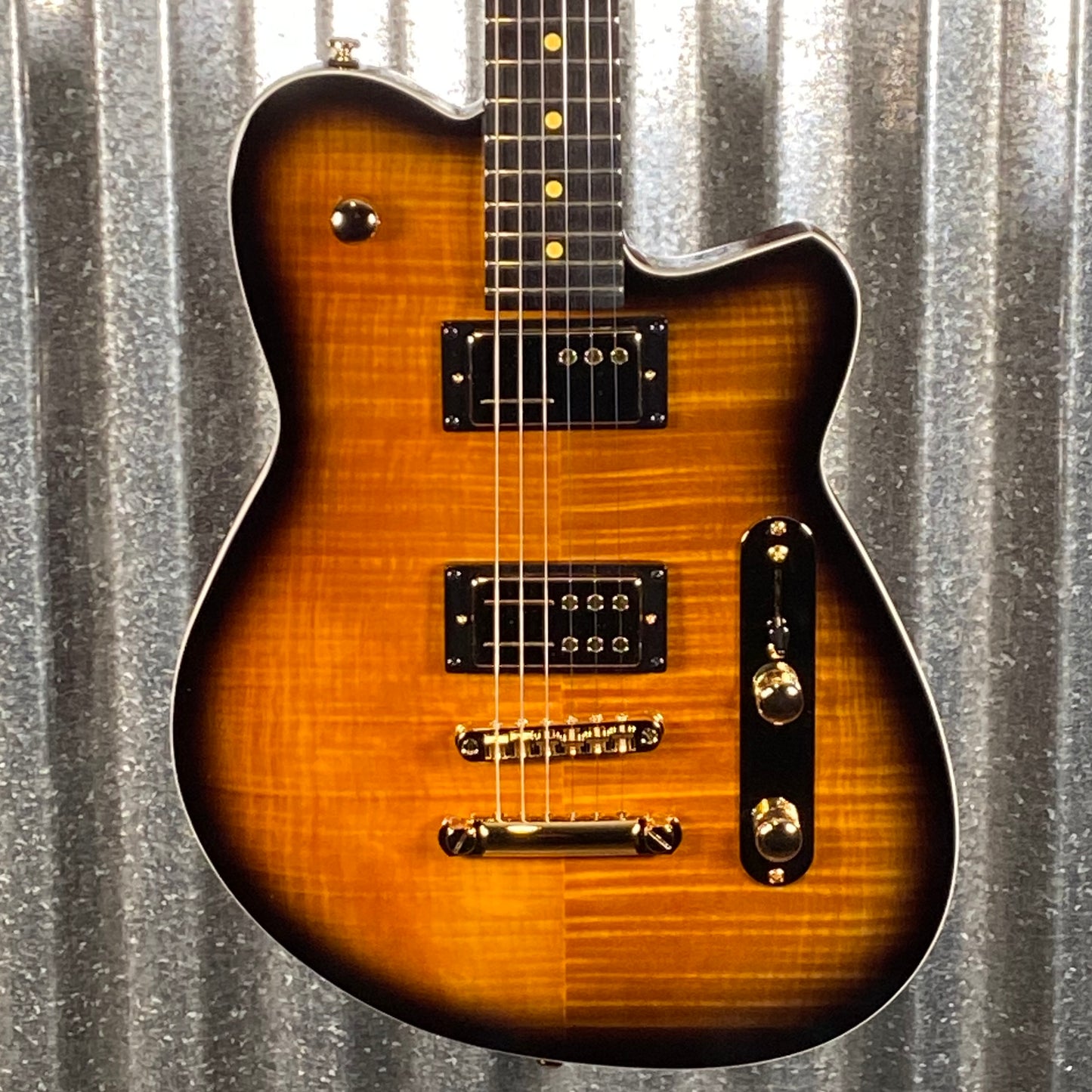 Reverend Charger RA FM Coffee Burst Flame Guitar #67637