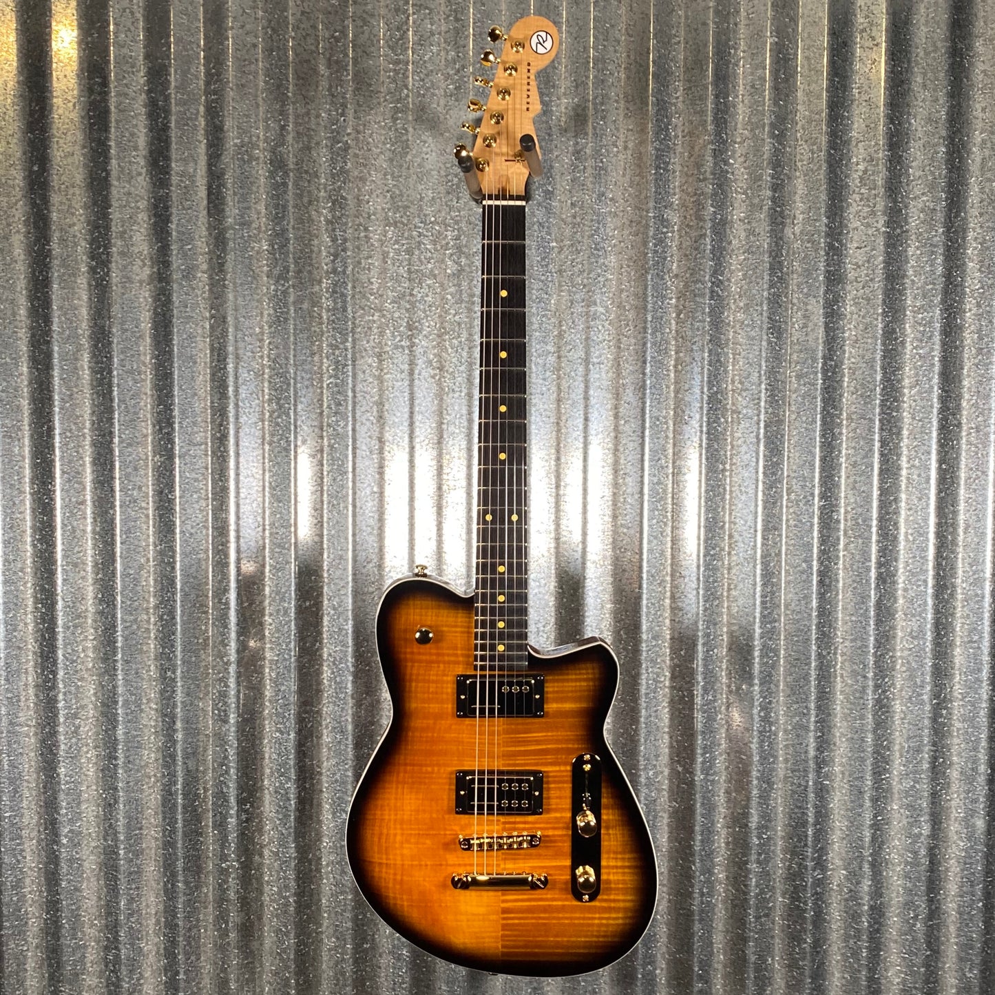 Reverend Charger RA FM Coffee Burst Flame Guitar #67637