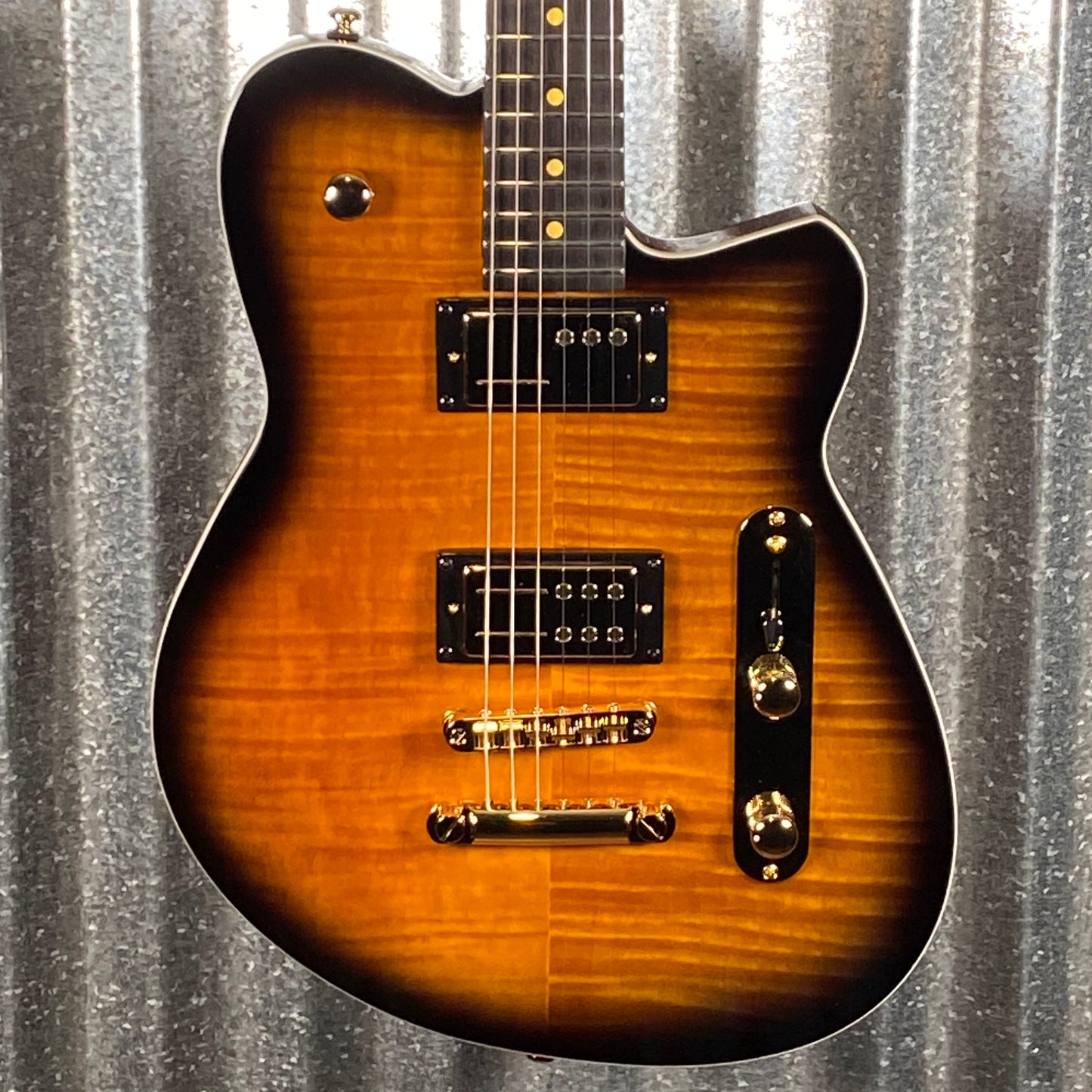 Reverend Charger RA FM Coffee Burst Flame Guitar #67635