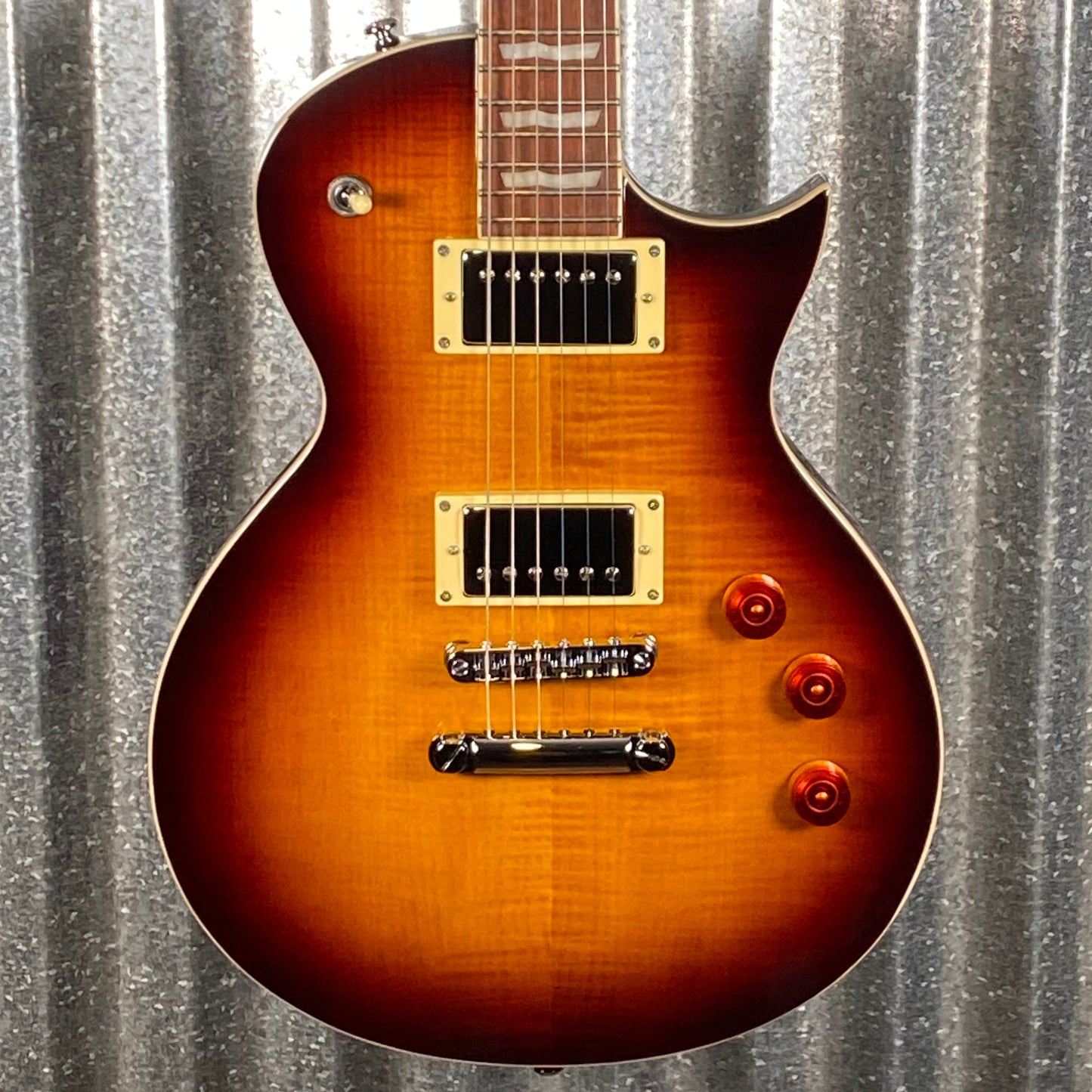 ESP LTD EC-256 Flame Dark Brown Sunburst Guitar LEC256FMDBSB #0677 Used