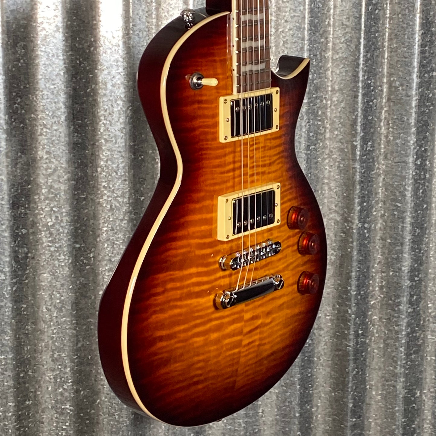 ESP LTD EC-256 Flame Dark Brown Sunburst Guitar LEC256FMDBSB #0670 Used