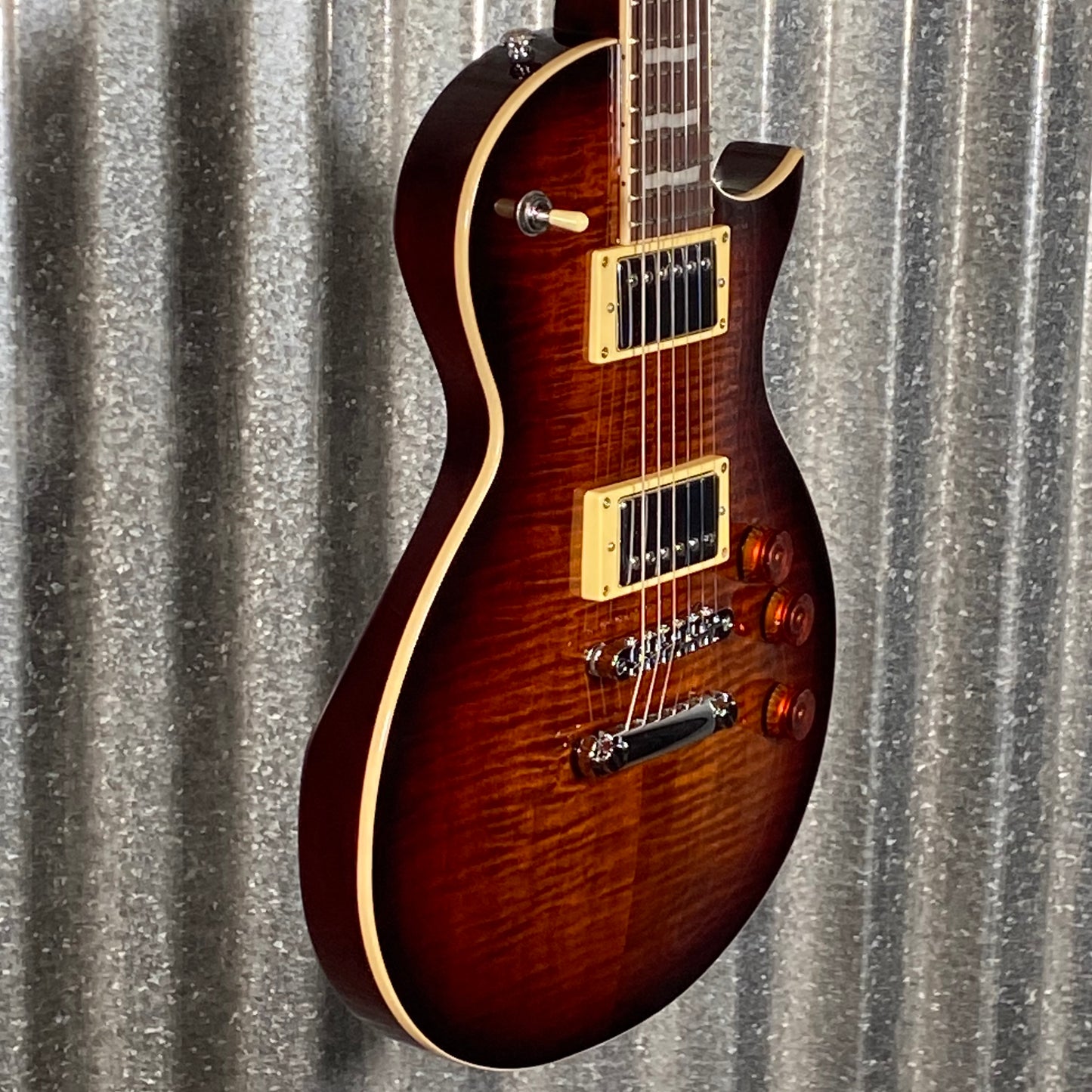 ESP LTD EC-256 Flame Dark Brown Sunburst Guitar LEC256FMDBSB #3005 Used