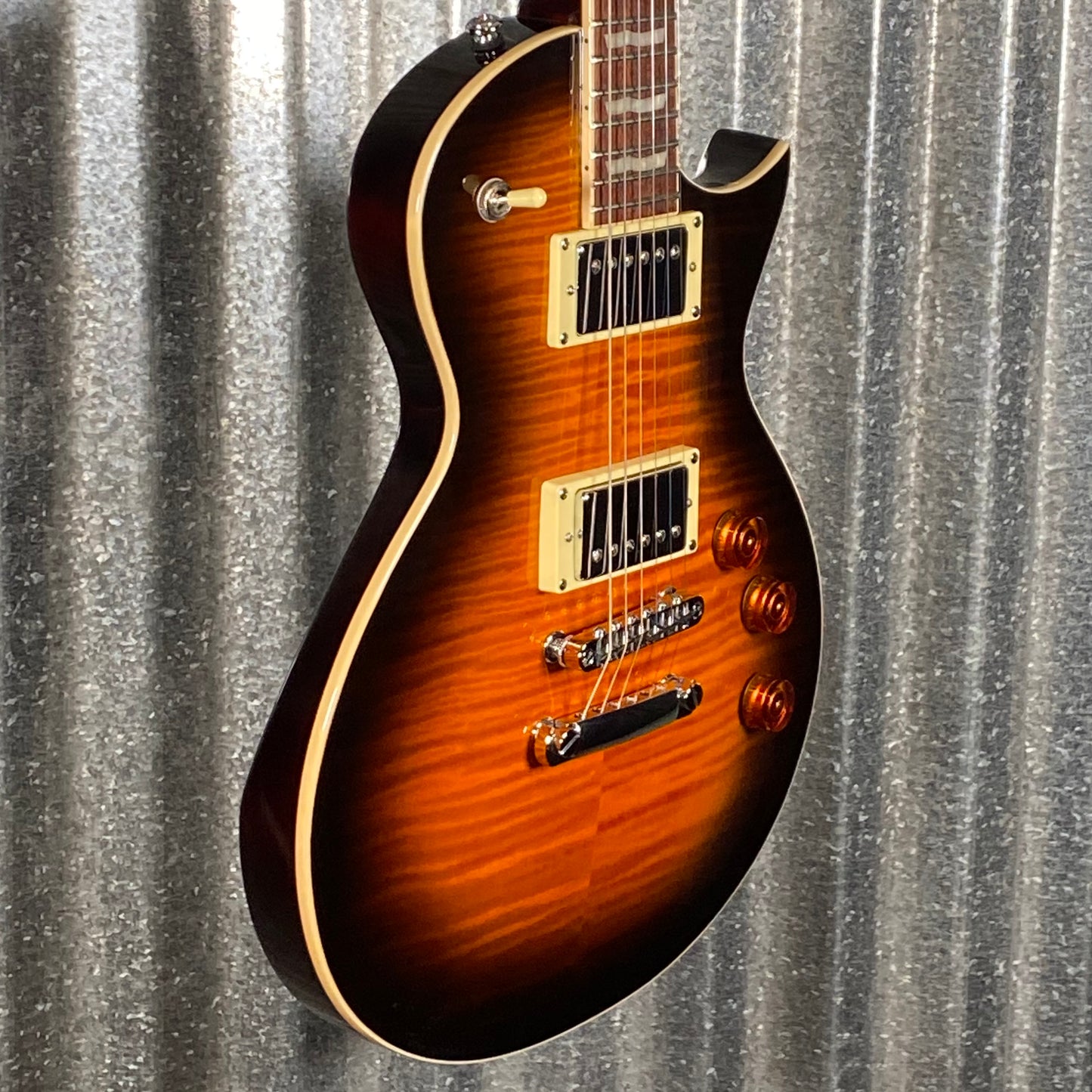 ESP LTD EC-256 Flame Dark Brown Sunburst Guitar LEC256FMDBSB #0426 Used