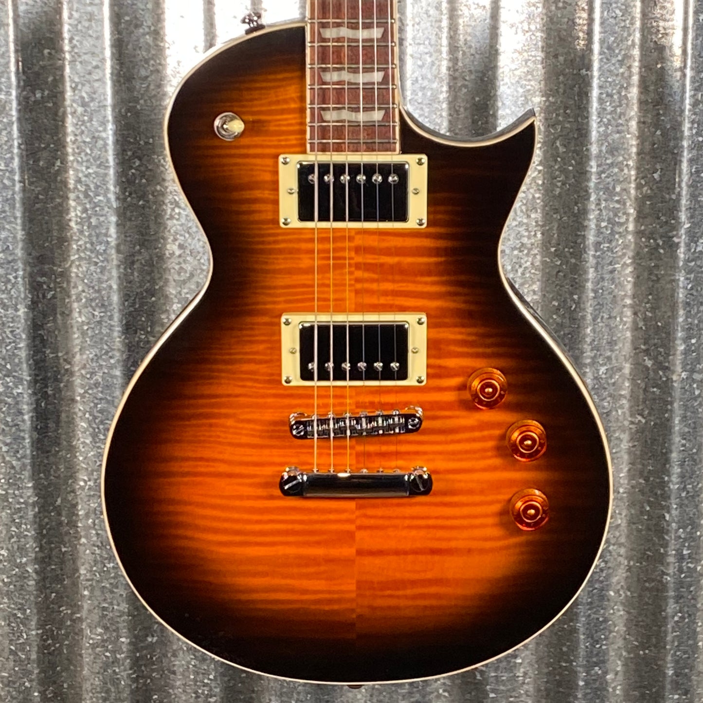 ESP LTD EC-256 Flame Dark Brown Sunburst Guitar LEC256FMDBSB #0426 Used