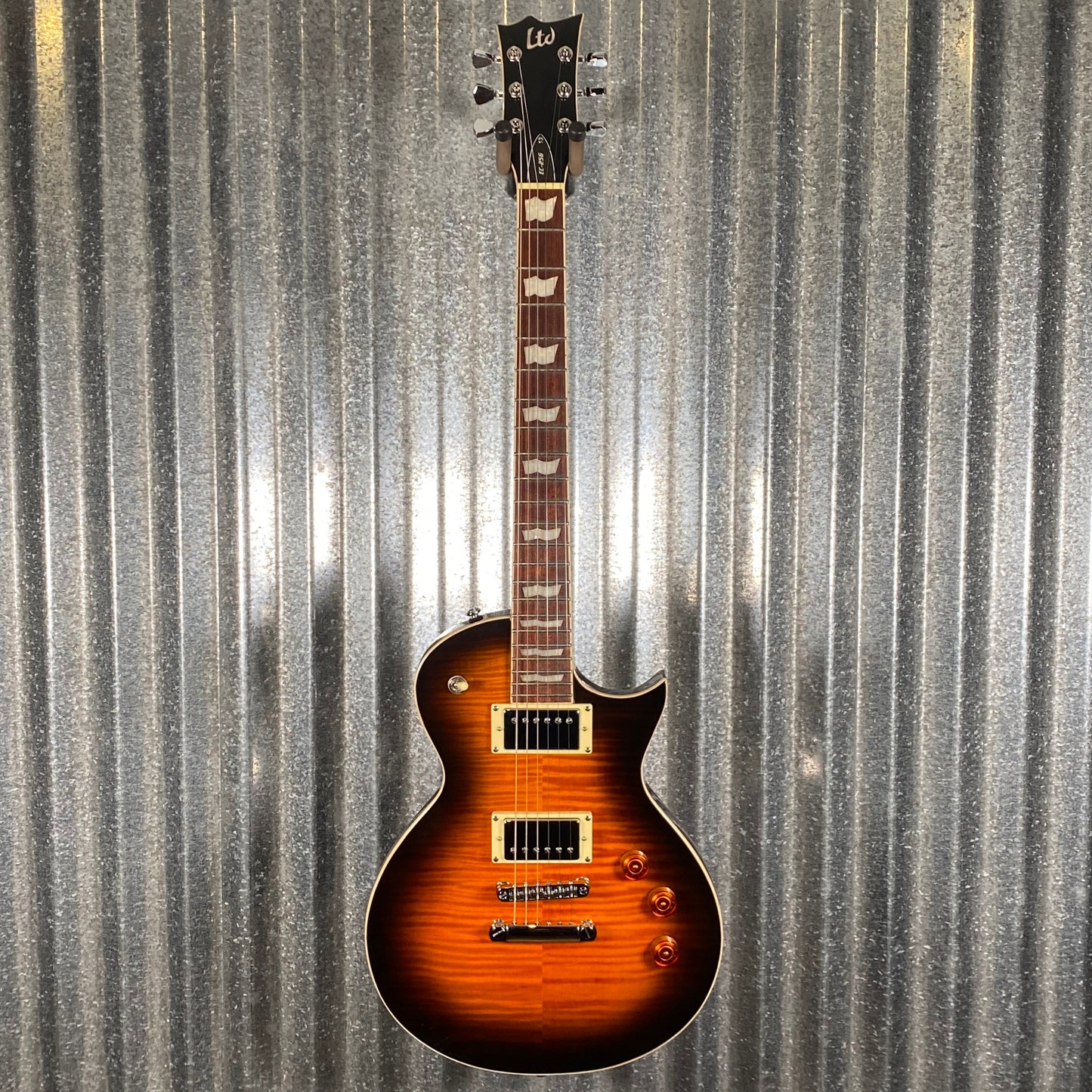 ESP LTD EC-256 Flame Dark Brown Sunburst Guitar LEC256FMDBSB #0426 Used