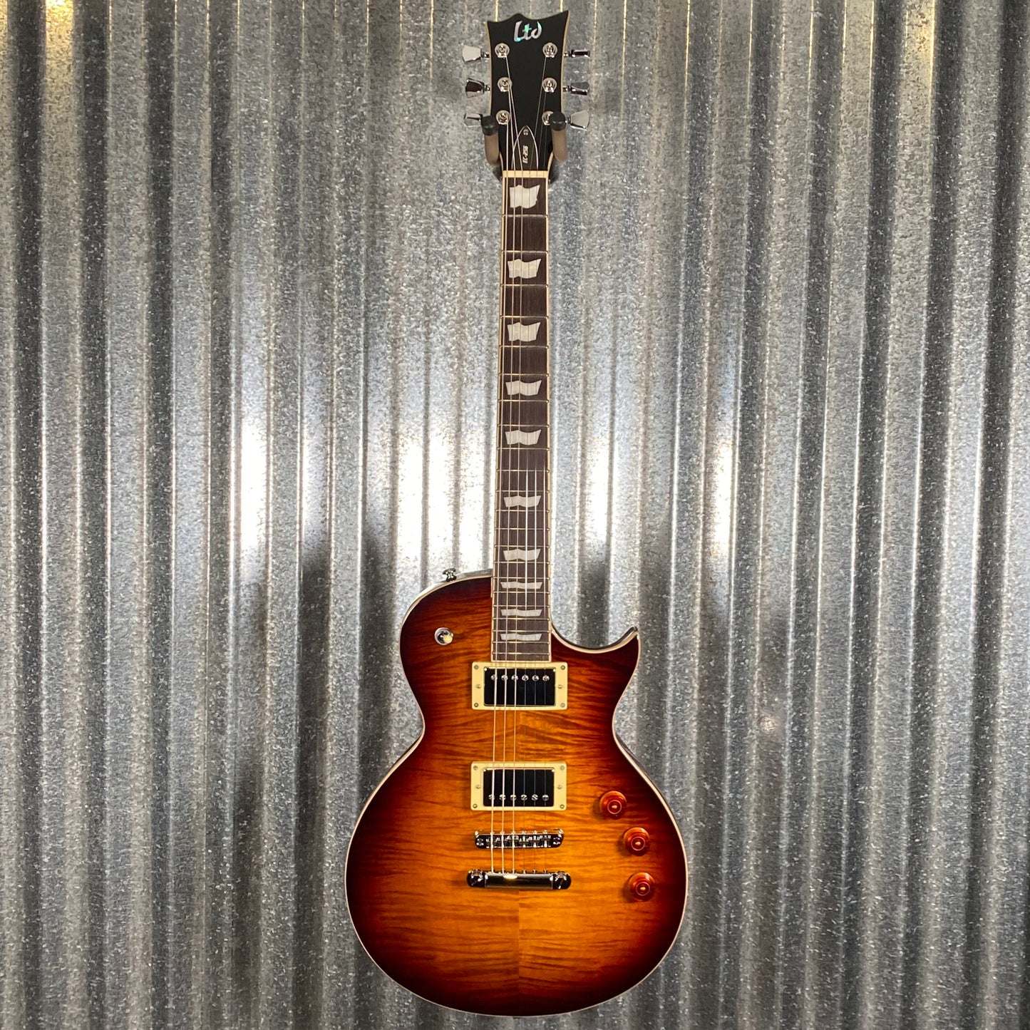 ESP LTD EC-256 Flame Dark Brown Sunburst Guitar LEC256FMDBSB #1460 Used