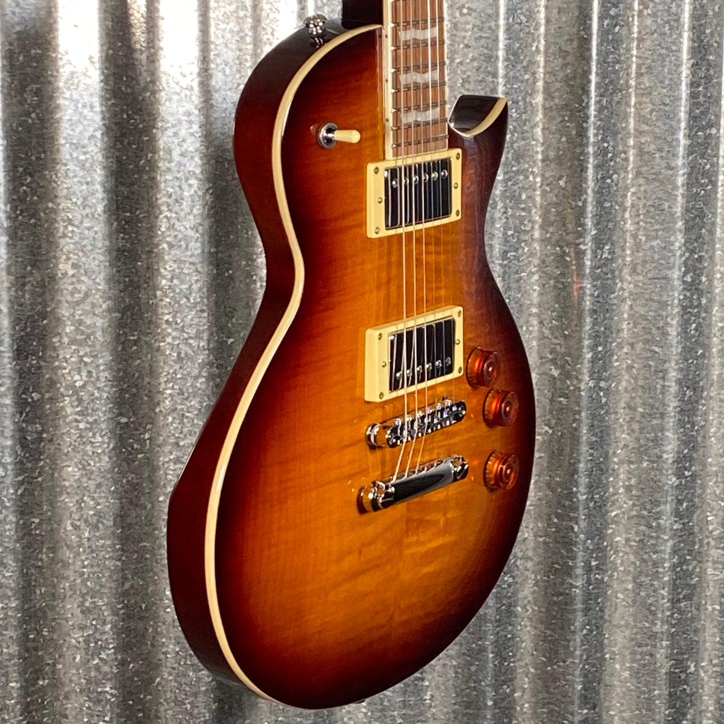 ESP LTD EC-256 Flame Dark Brown Sunburst Guitar LEC256FMDBSB #1831 Used