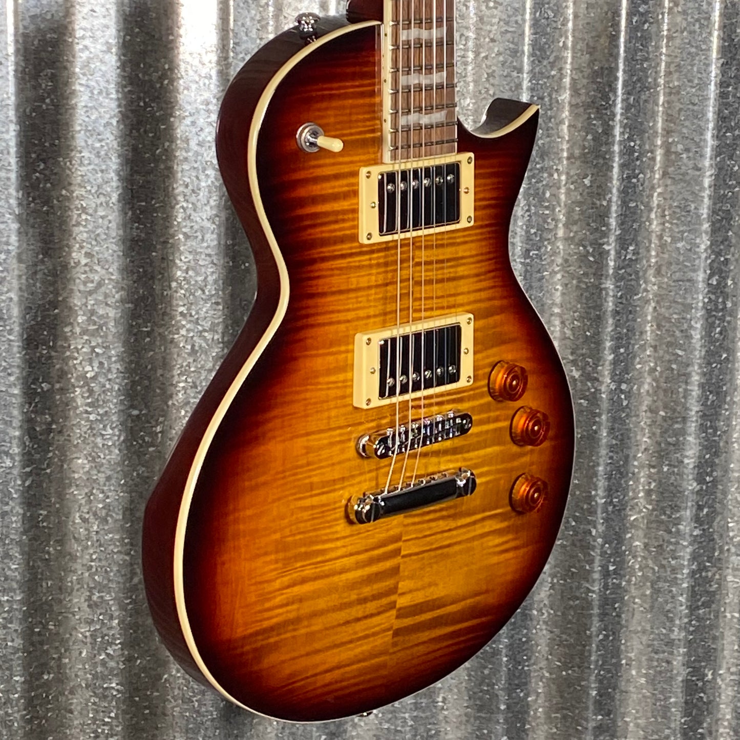 ESP LTD EC-256 Flame Dark Brown Sunburst Guitar LEC256FMDBSB #2422 Used