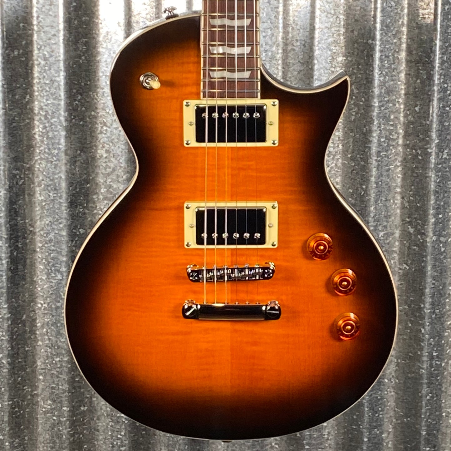 ESP LTD EC-256 Flame Dark Brown Sunburst Guitar LEC256FMDBSB #1872 Used