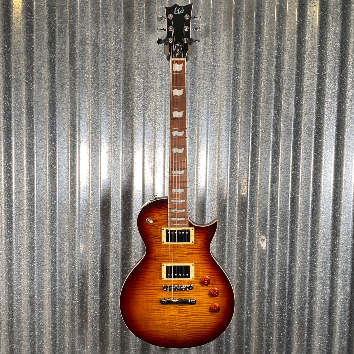 ESP LTD EC-256 Flame Dark Brown Sunburst Guitar LEC256FMDBSB #2369 Used