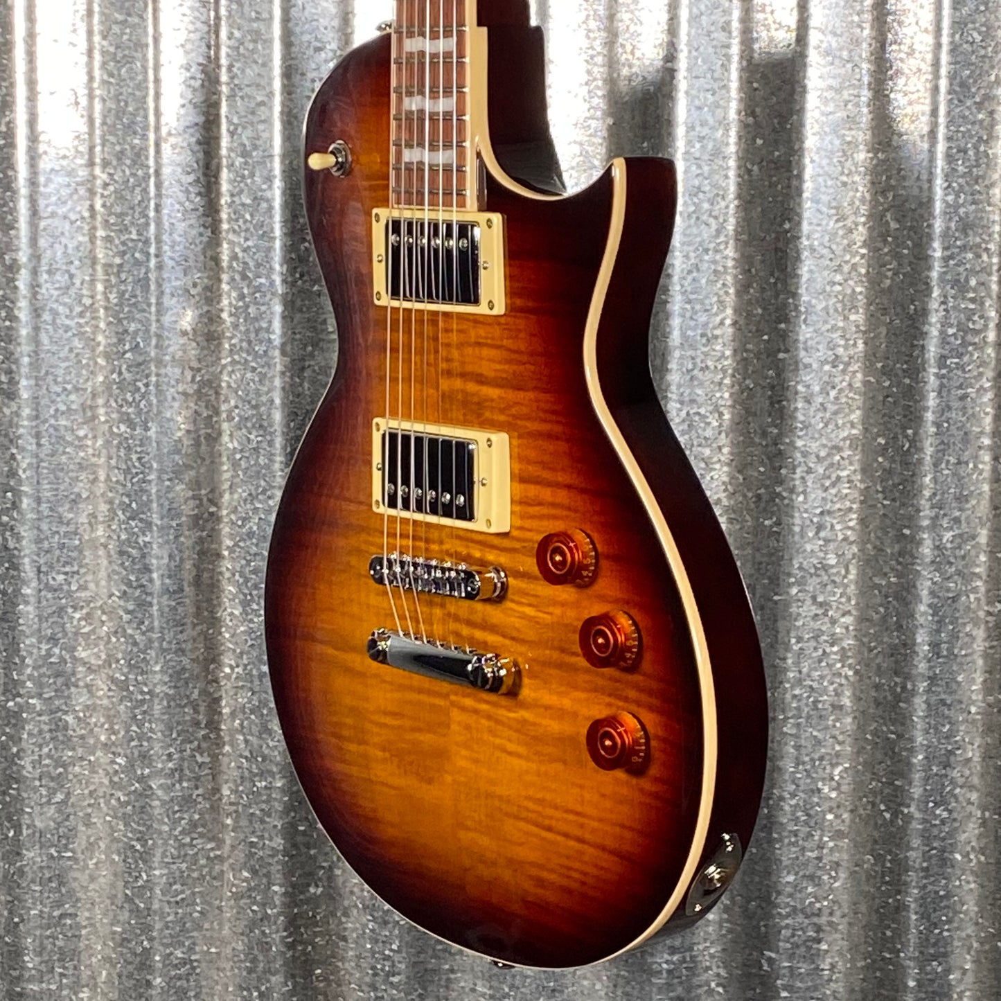 ESP LTD EC-256 Flame Dark Brown Sunburst Guitar LEC256FMDBSB #2722 Used