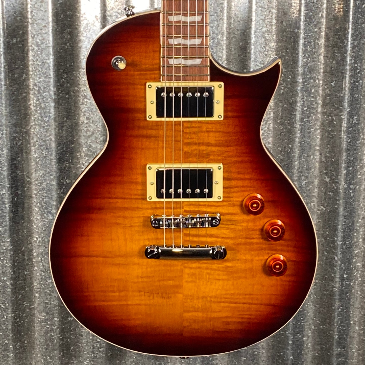 ESP LTD EC-256 Flame Dark Brown Sunburst Guitar LEC256FMDBSB #2722 Used