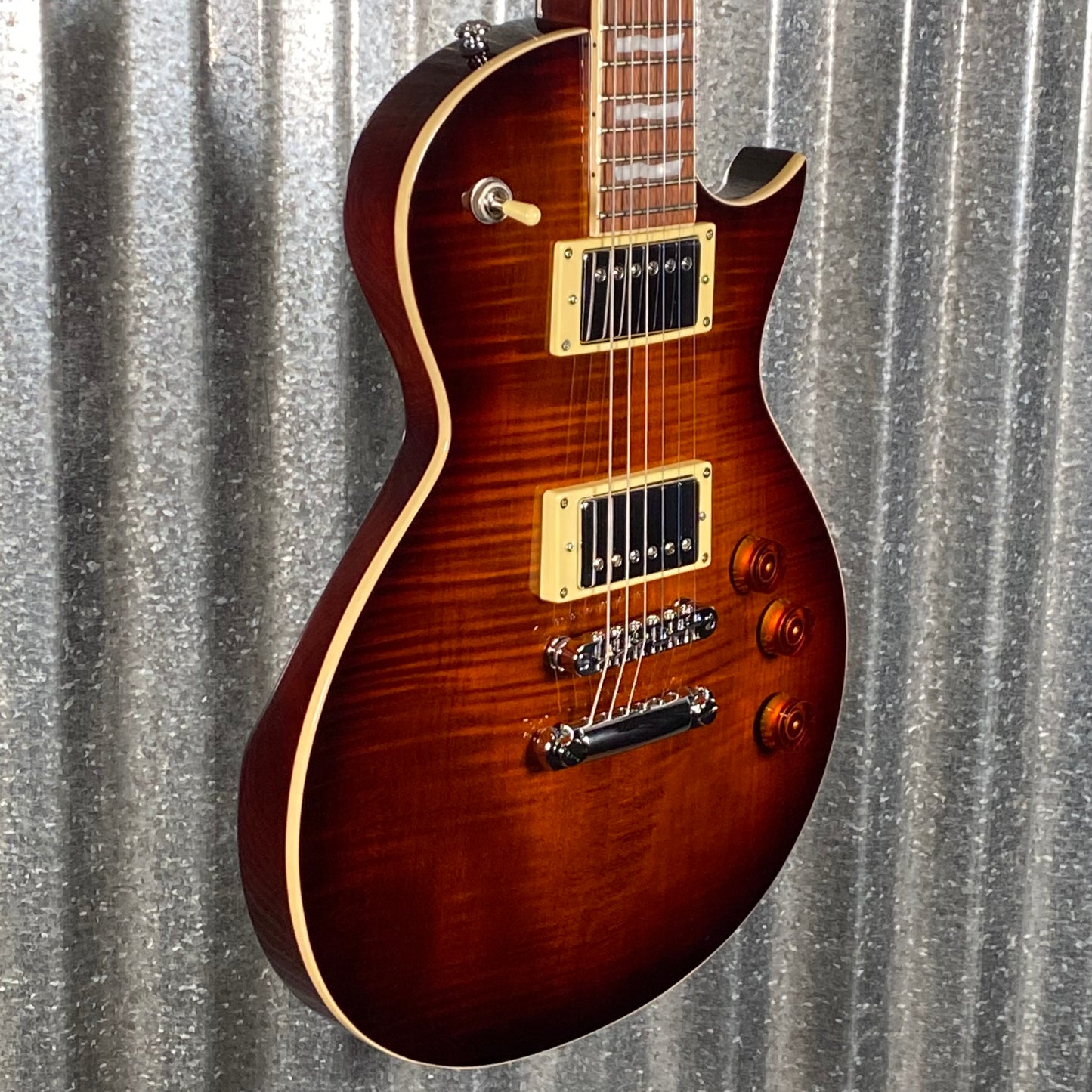 ESP LTD EC-256 Flame Dark Brown Sunburst Guitar LEC256FMDBSB #4357 Used