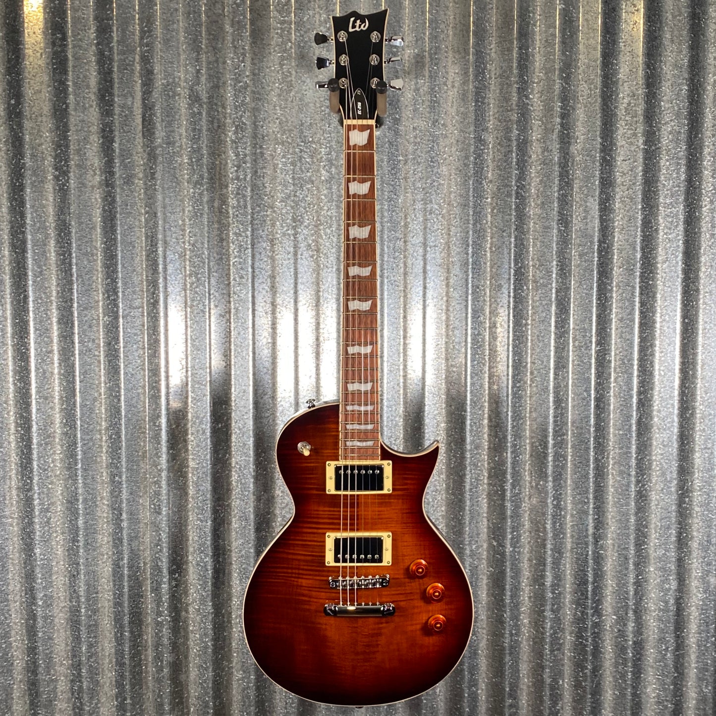 ESP LTD EC-256 Flame Dark Brown Sunburst Guitar LEC256FMDBSB #4357 Used