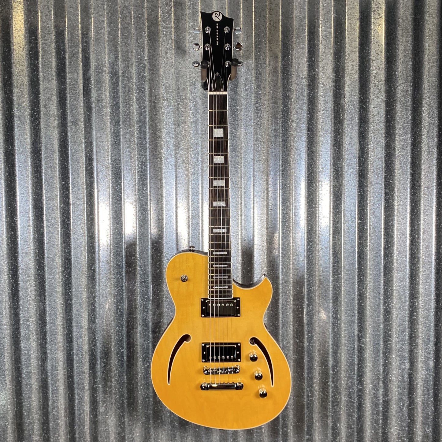 Reverend Limited Edition Roundhouse Semi Hollow Body Archtop Vintage Clear Natural Guitar #19 Blem