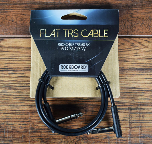 Warwick Rockboard Flat Patch TRS Guitar Bass Pedalboard Expression Cable 60CM 1.96' Black