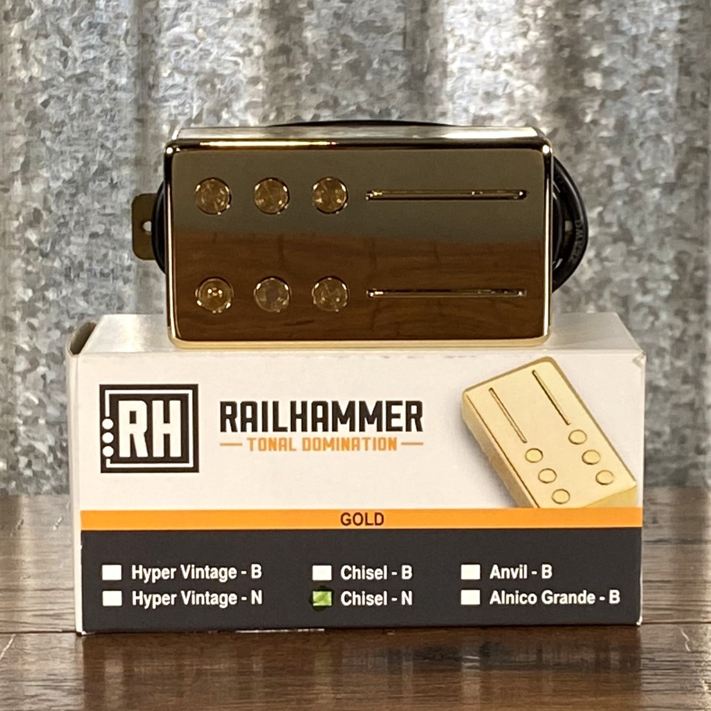 Railhammer Chisel Neck Gold Humbucker Guitar Pickup