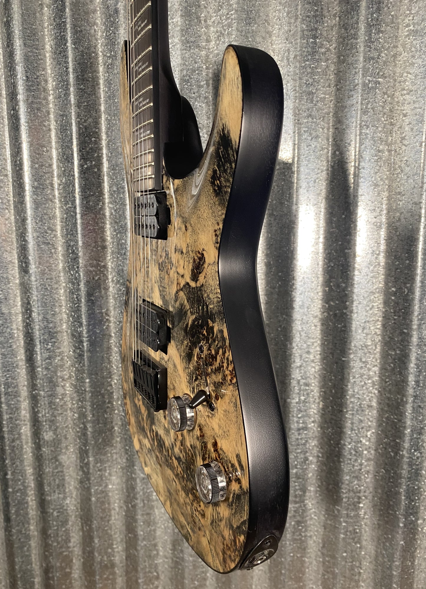 Schecter Omen Elite 6 Charcoal Burl Top Guitar #0948