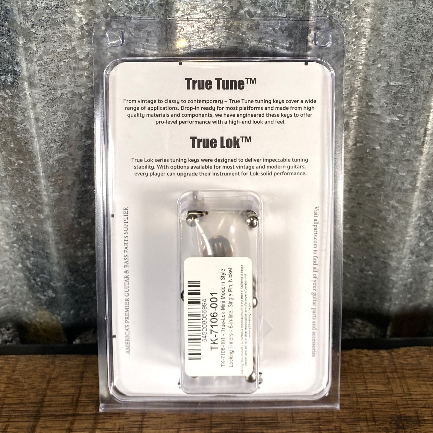 True Lok TK-7106-001 Mini Size Guitar Locking Tuners Single Pin 6 In Line Nickel Fits G&L USA