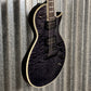 ESP LTD EC-1000 Piezo Bridge Quilt Top See Through Black Guitar #0260 Used