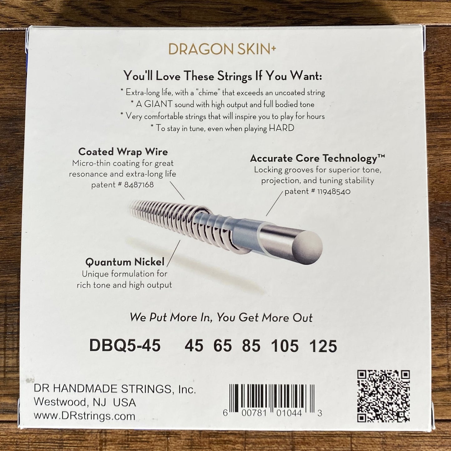 DR Strings DBQ5-45 Dragon Skins + Coated Nickel 5 String Bass Set Medium 45-125