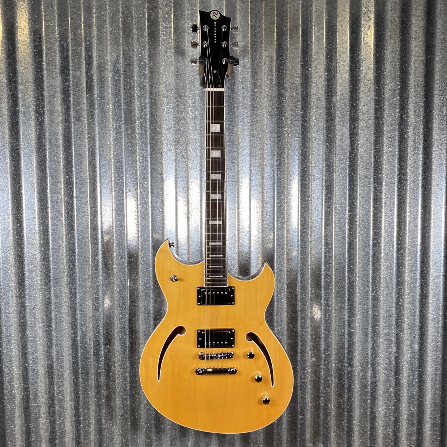 Reverend Limited Edition Manta Ray Semi Hollow Body Archtop Vintage Clear Natural Guitar #15 Blem