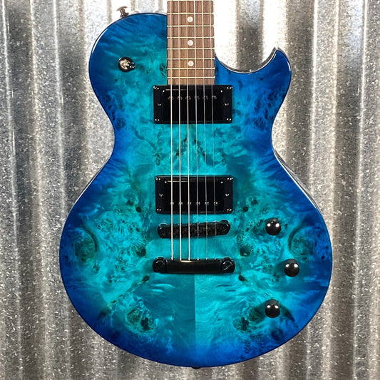 Schecter Solo-II Standard Ocean Blue Burst Burl Guitar #0502 Blem