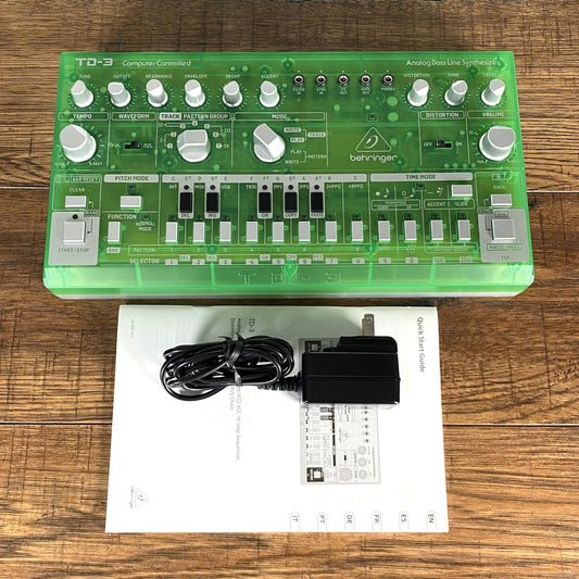 Behringer TD-3 Analog Bass Line Synthesizer Transparent Lime Used