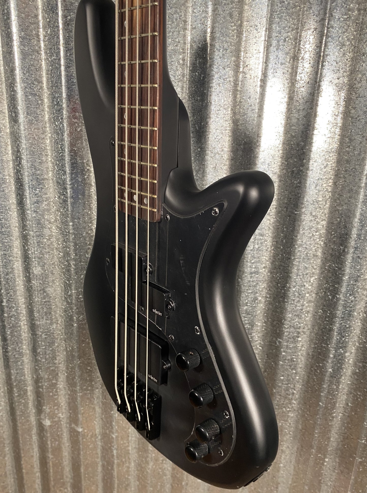 Schecter Stiletto Stealth-4 4 String Bass Satin Black #0253