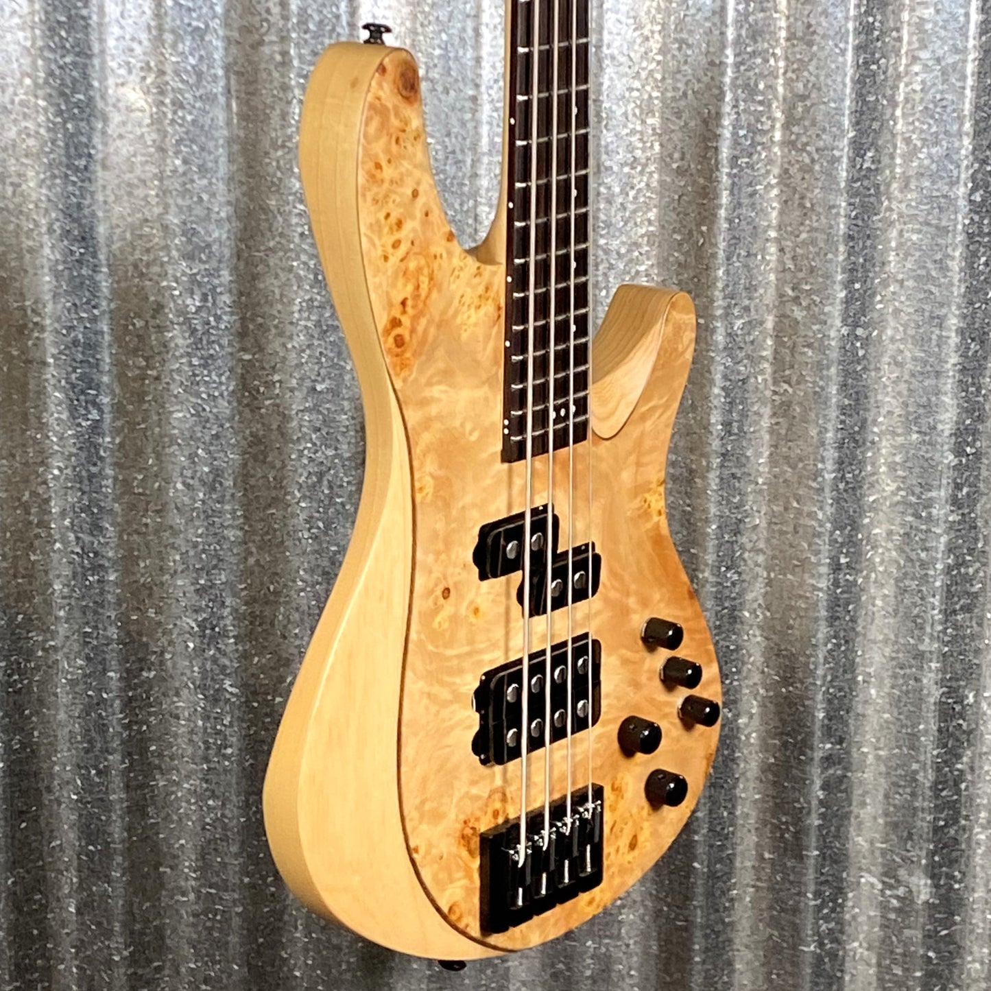 Schecter Reaper 4 String Bass Poplar Burl Top Natural Satin #2113