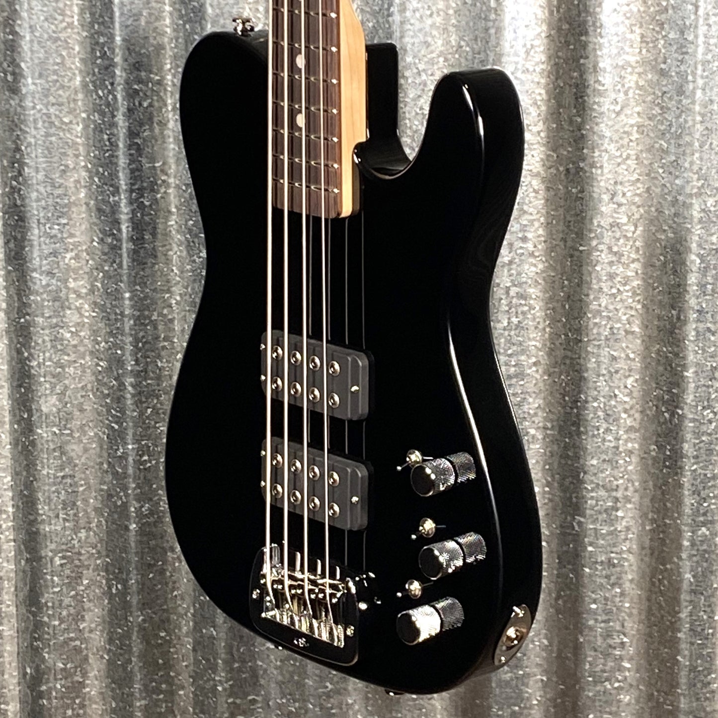 G&L USA Fullerton Deluxe ASAT 4 String Bass Jet Black & Bag #8120