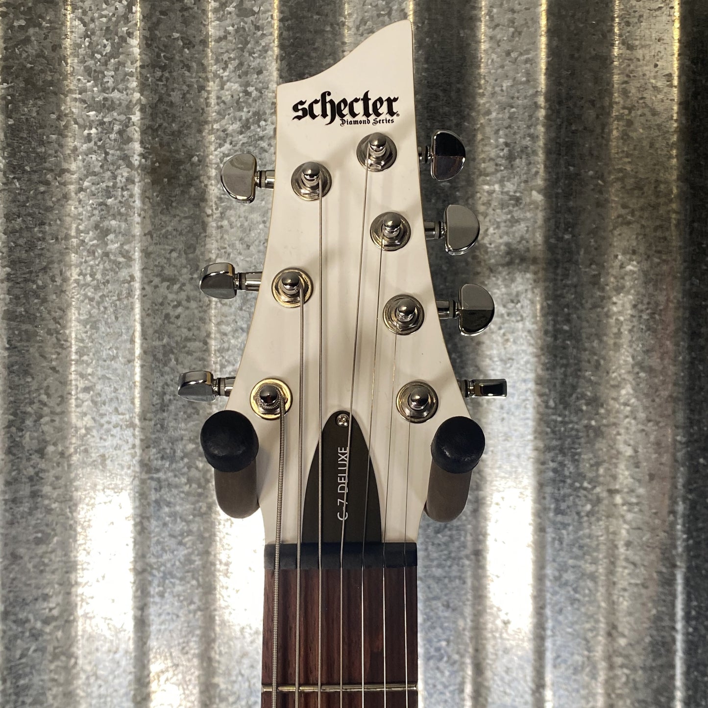 Schecter C-7 Deluxe 7 String Satin White Guitar #3174