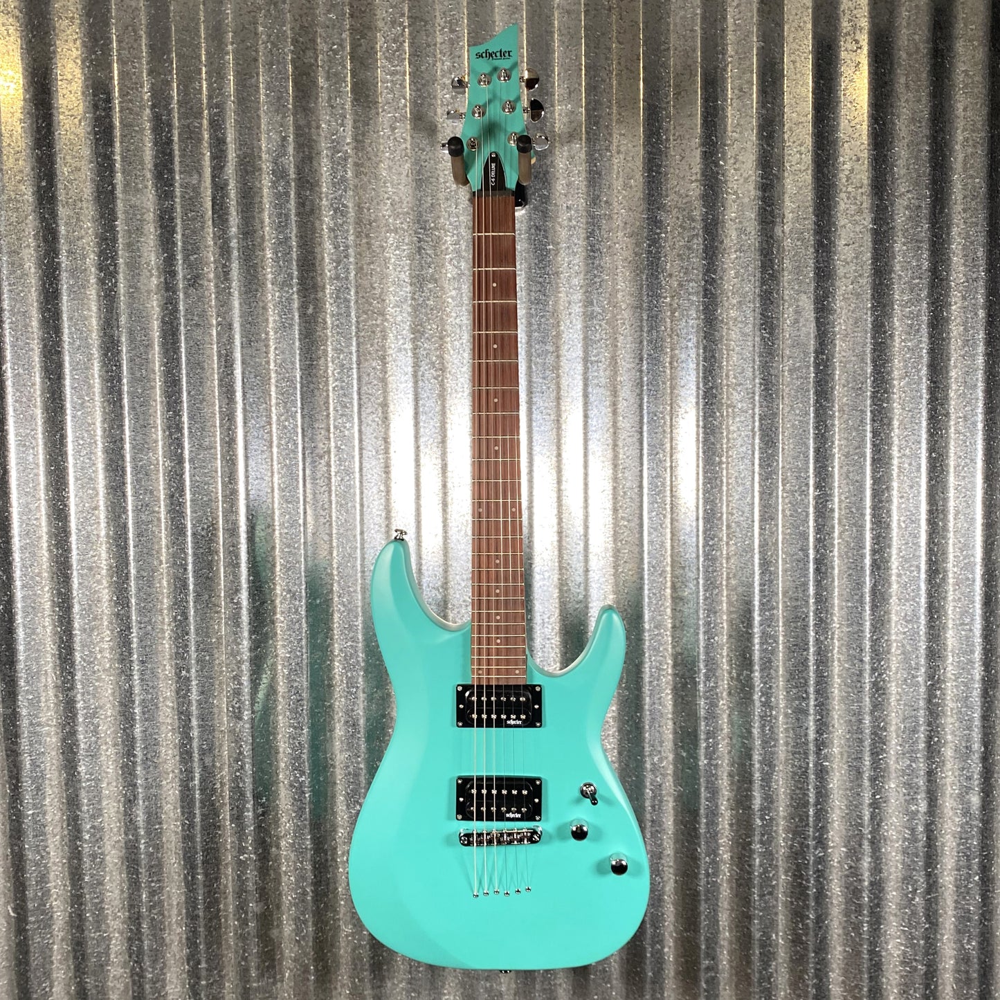 Schecter C-6 Deluxe Satin Aqua Guitar #0749