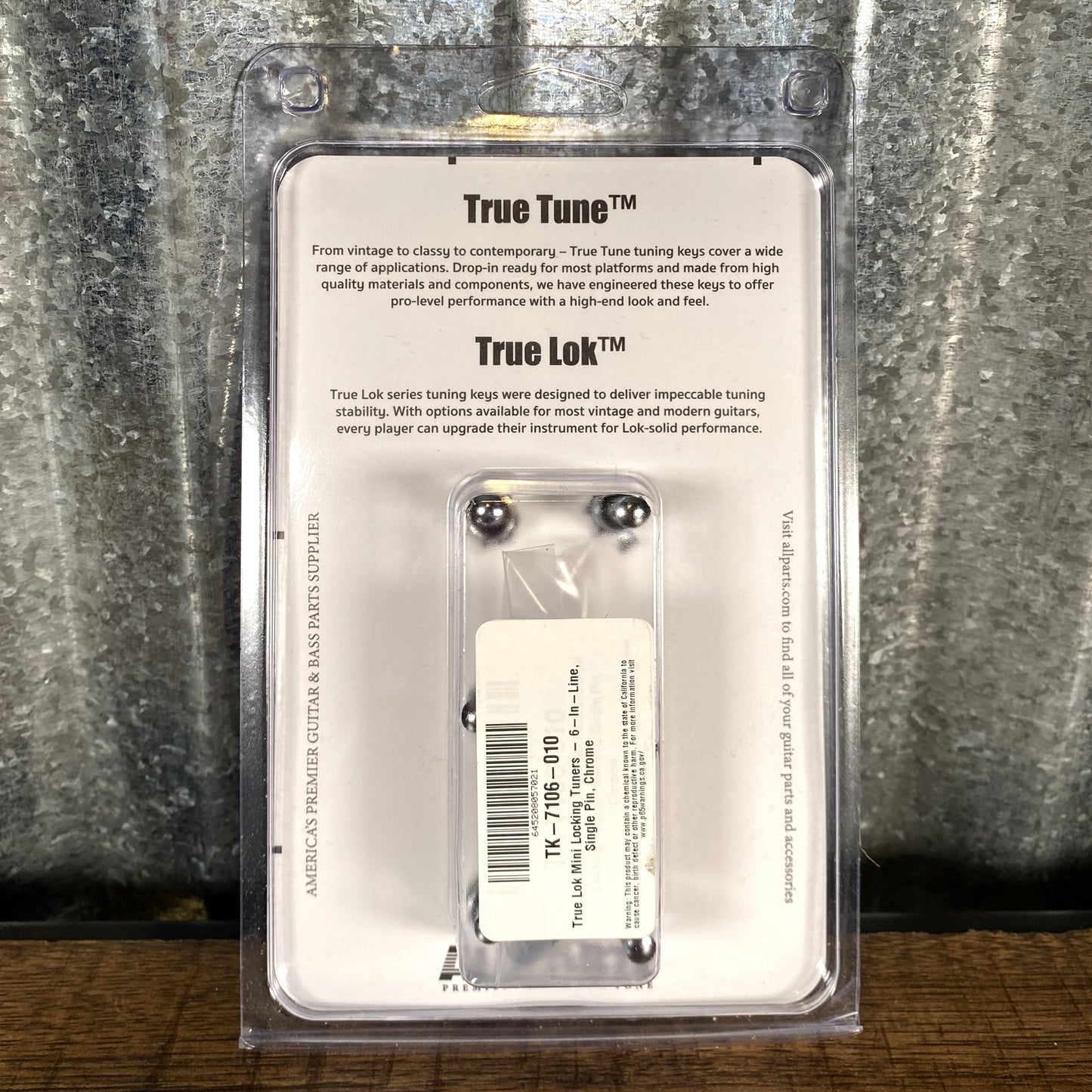 True Lok TK-7106-010 Mini Size Guitar Locking Tuners Single Pin 6 In Line Chrome Fits G&L USA