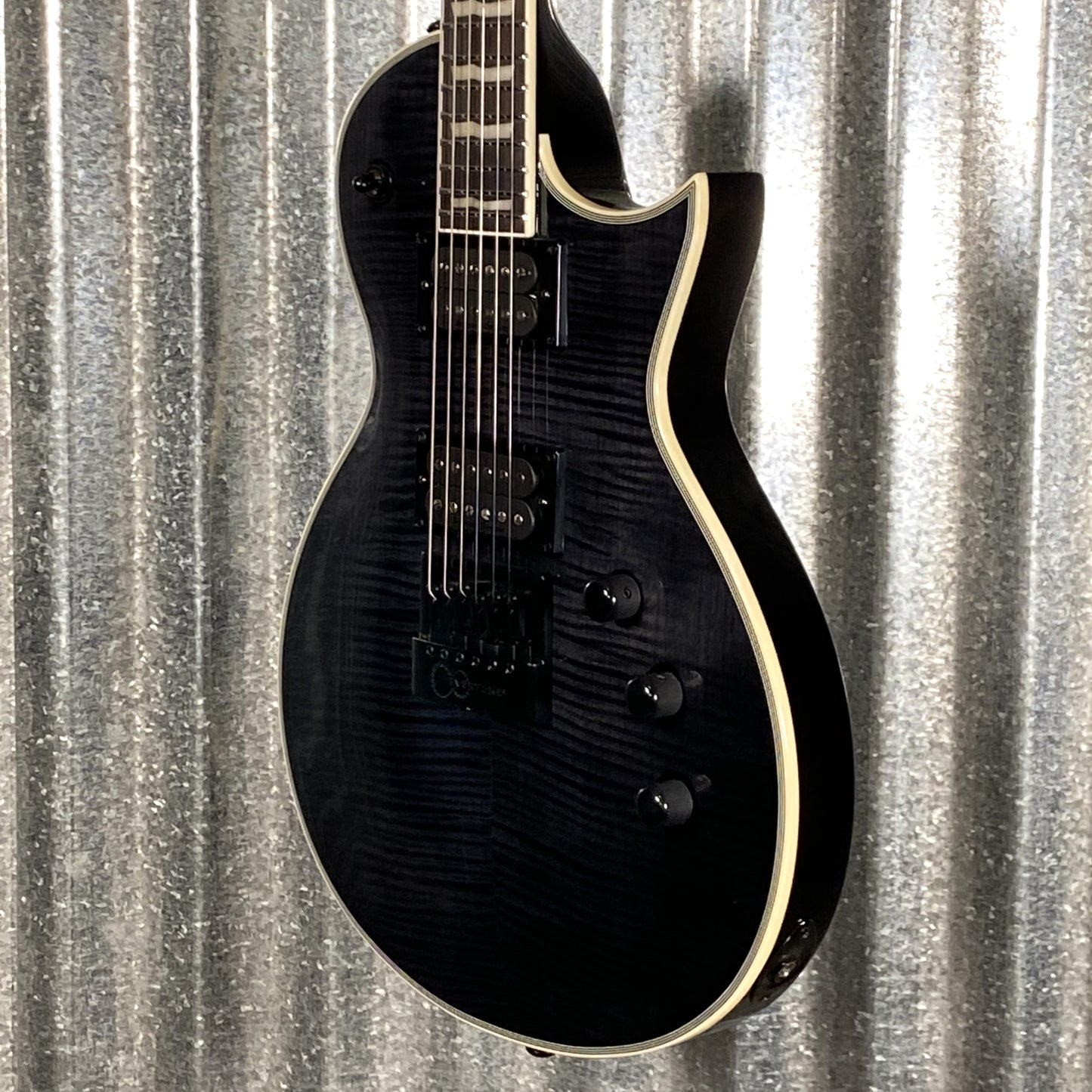 ESP LTD EC-1000 Evertune Flame See Thru Black Seymour Duncan Guitar EC1000ETFMSTBLK #2537 Used