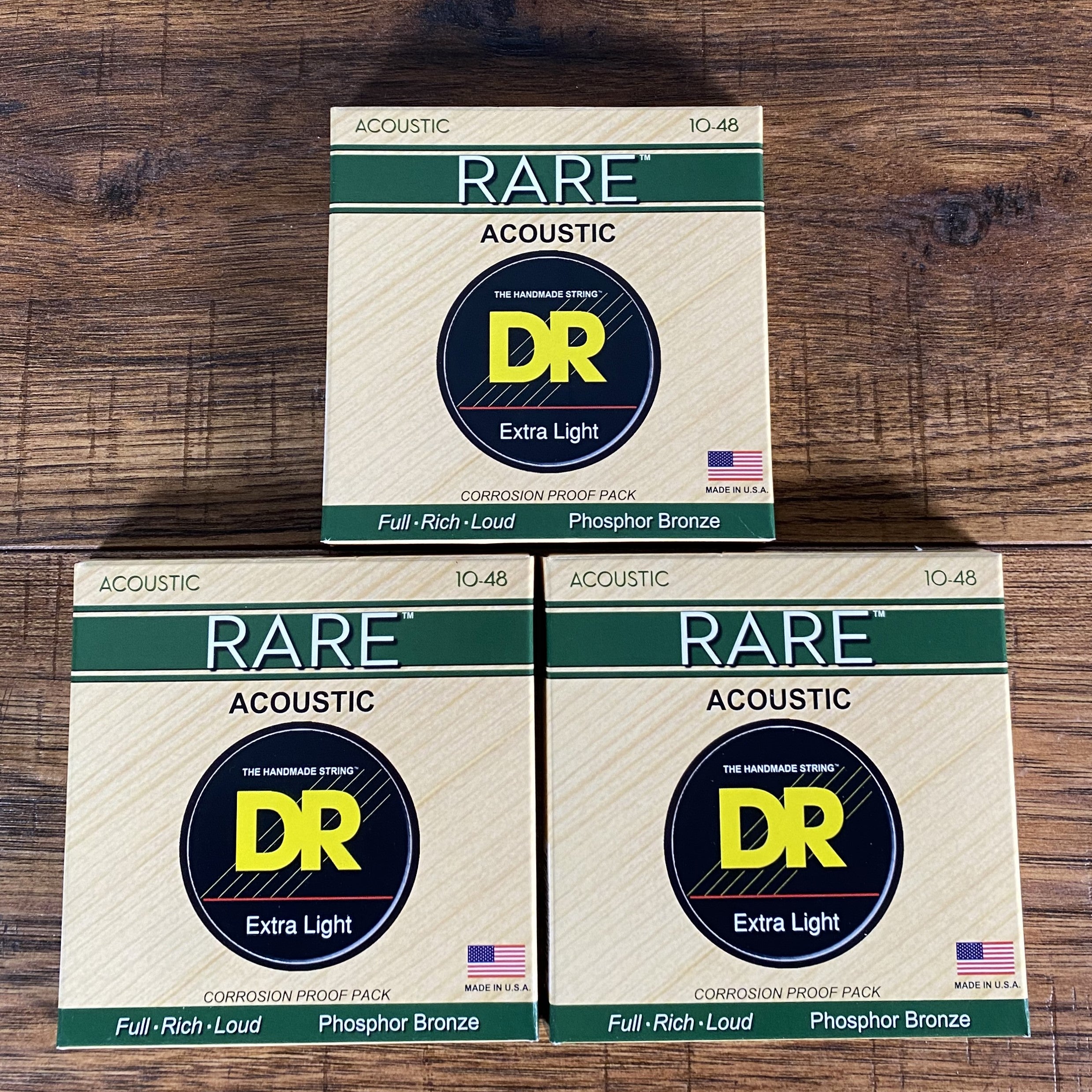 DR Strings RPL-10 Rare Phosphor Bronze Acoustic Guitar Set Extra Light ...
