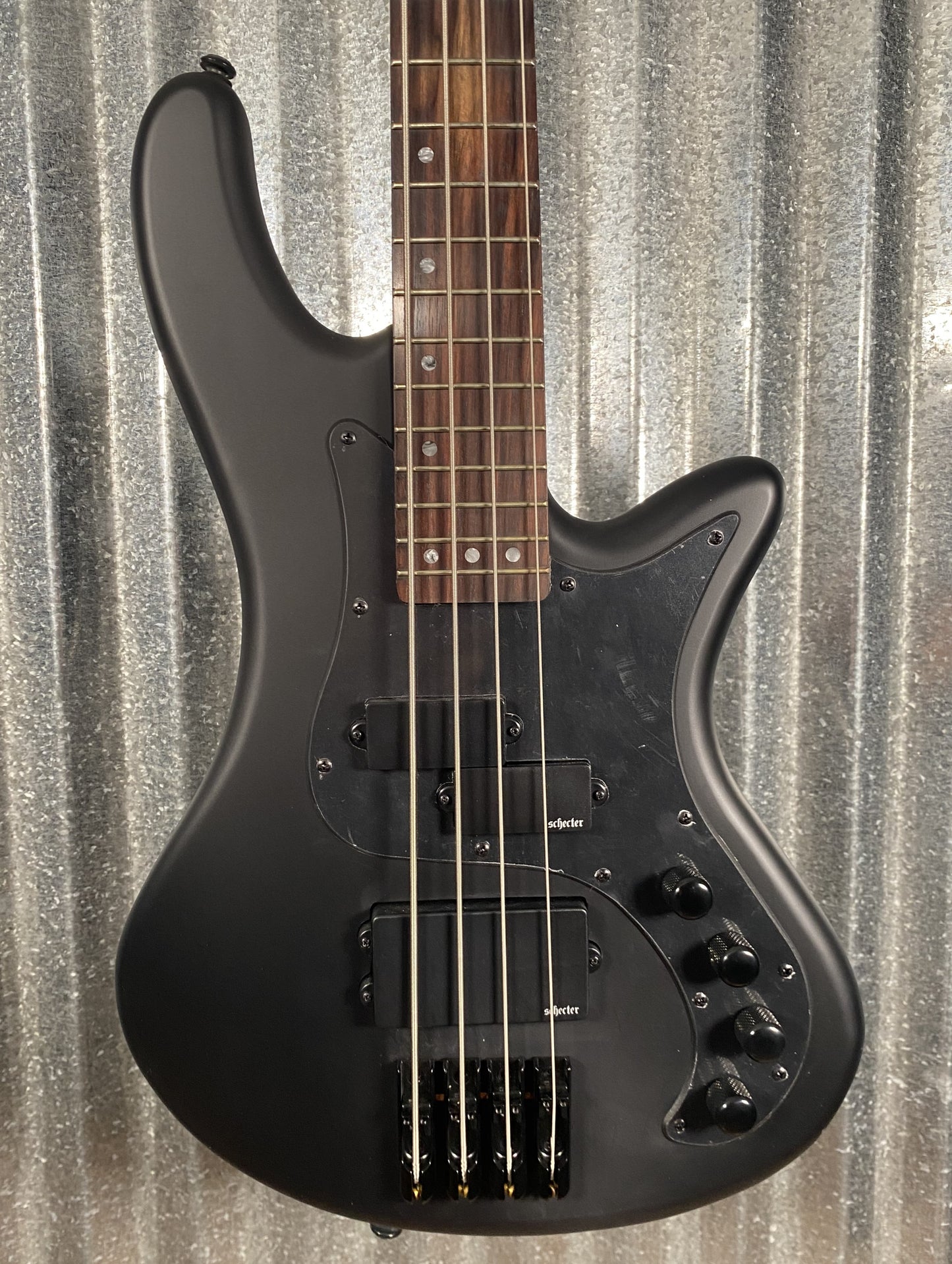 Schecter Stiletto Stealth-4 4 String Bass Satin Black #0253