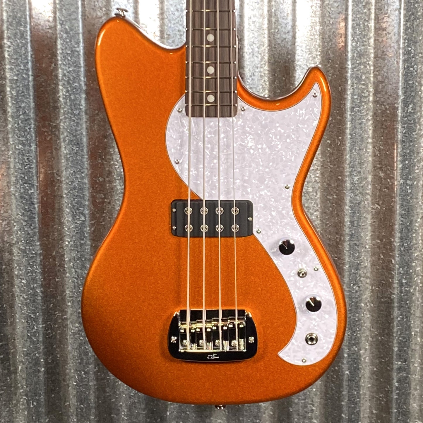 G&L USA Fullerton Deluxe Fallout Bass 4 String Tangerine Metallic & Bag #9009