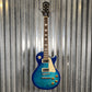 Epiphone Les Paul Standard Pro Plus Top Flame Trans Blue Guitar & Case #2135 Used