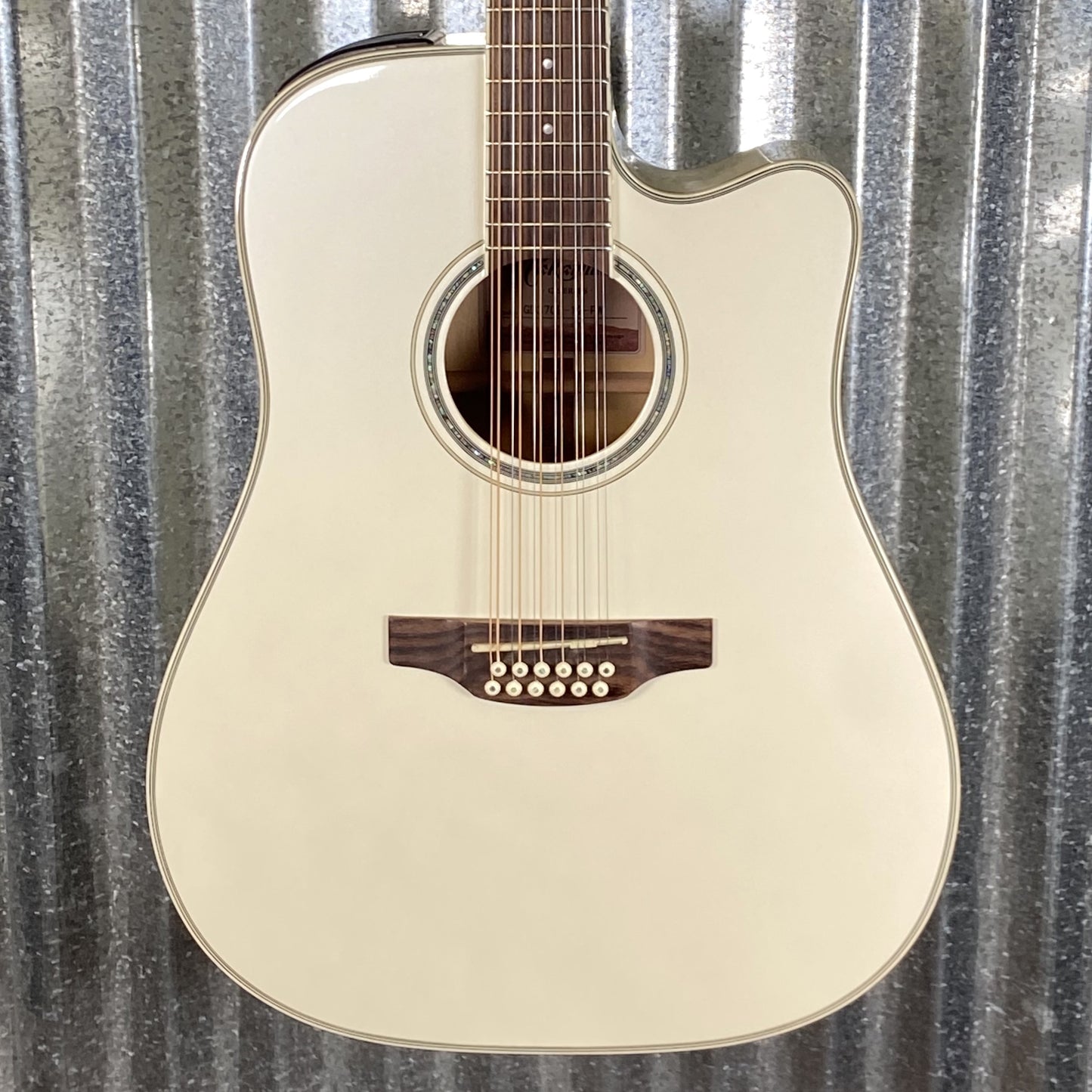 Takamine GD37CE-12 PW Pearl White 12 String Acoustic Electric Guitar & Bag #0953