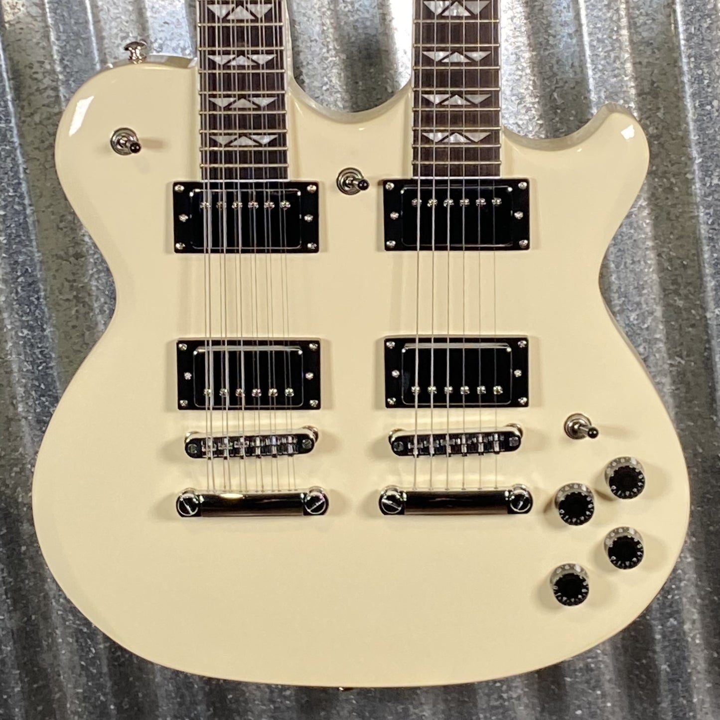 Westcreek Guitars Double Trouble Double Neck 12 & 6 String White #0128 Used