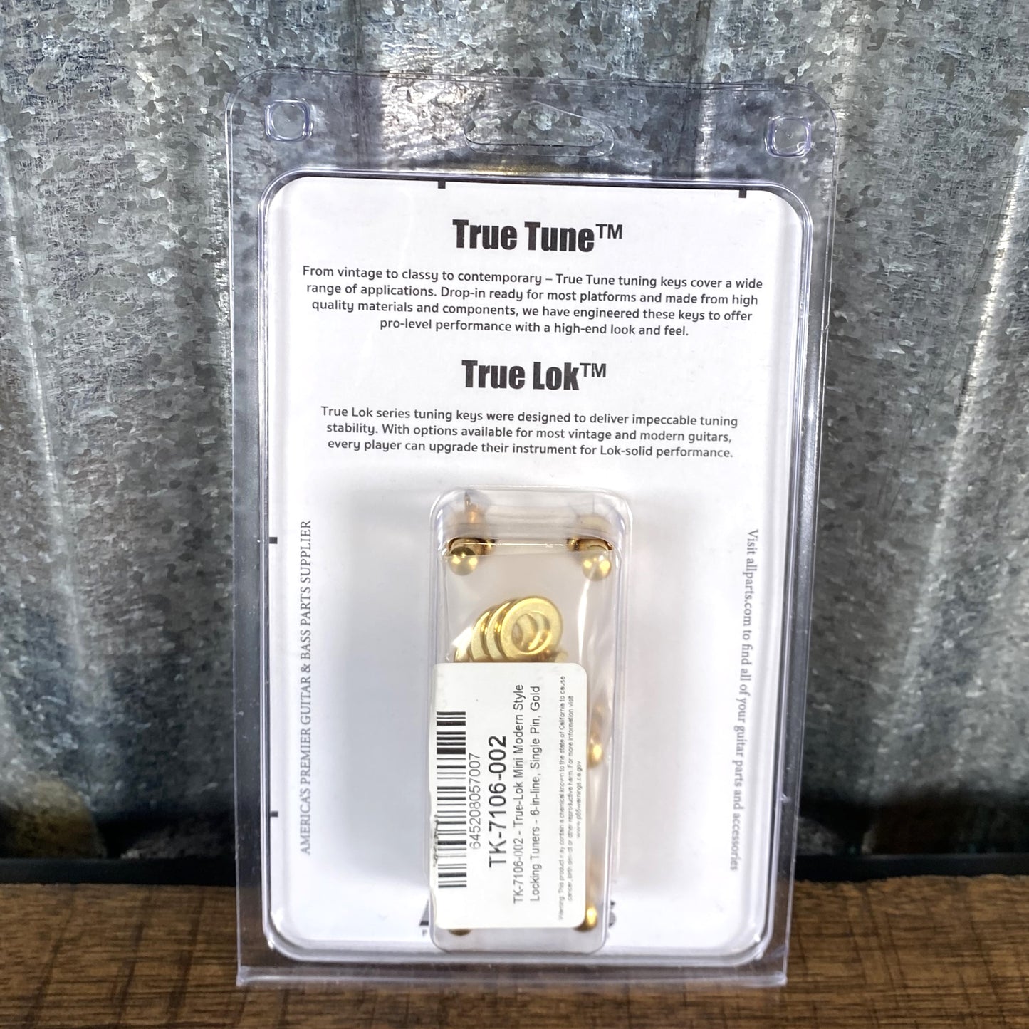 True Lok TK-7106-002 Mini Size Guitar Locking Tuners Single Pin 6 In Line Gold Fits G&L USA