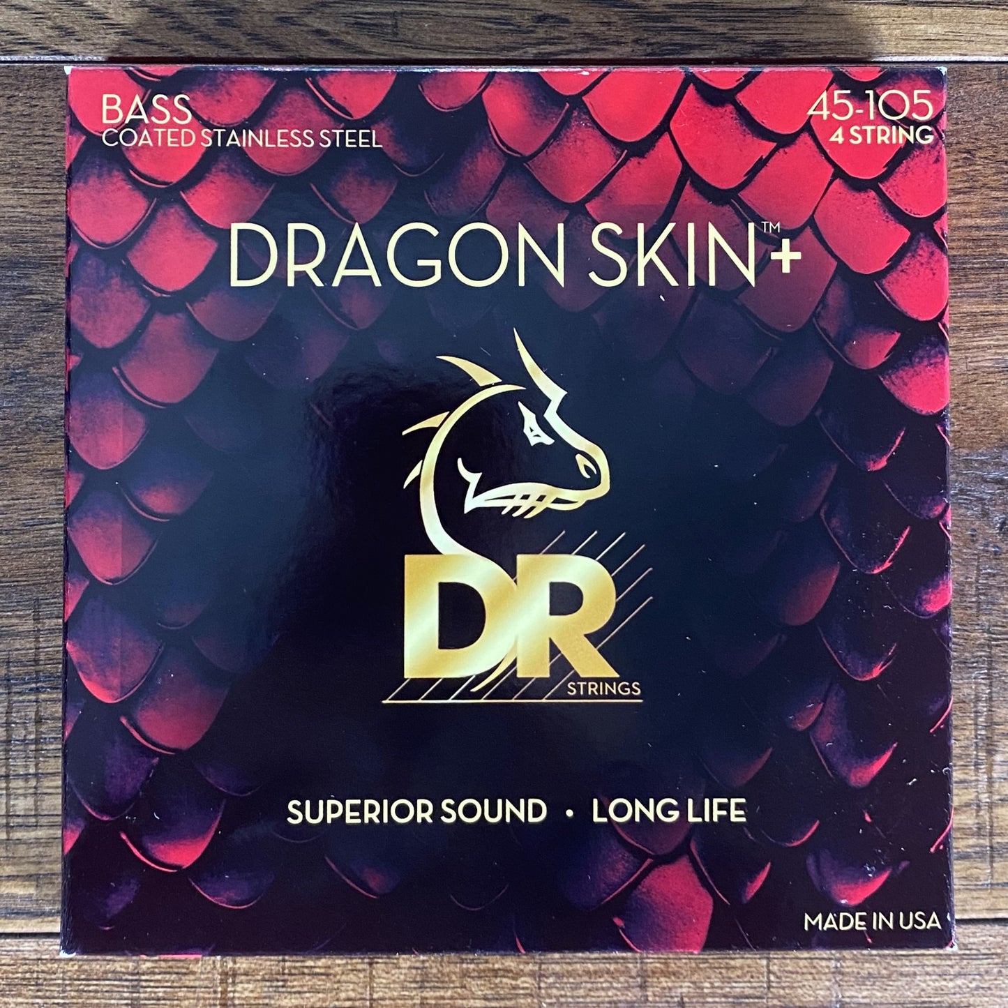 DR Strings DBS-45 Dragon Skins + Coated Stainless Steel 4 String Bass Set Medium 45-105